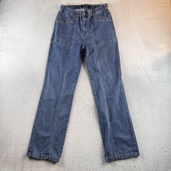 Judy Blue Denim - Judy Blue Jeans 5/27 Blue Straight Leg Elastic Waist Mid High Rise Straight
